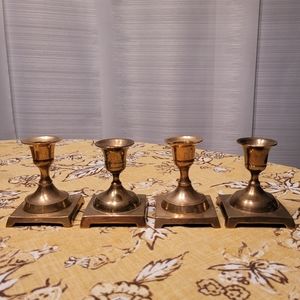 4pc matching Brass Candle Holders
